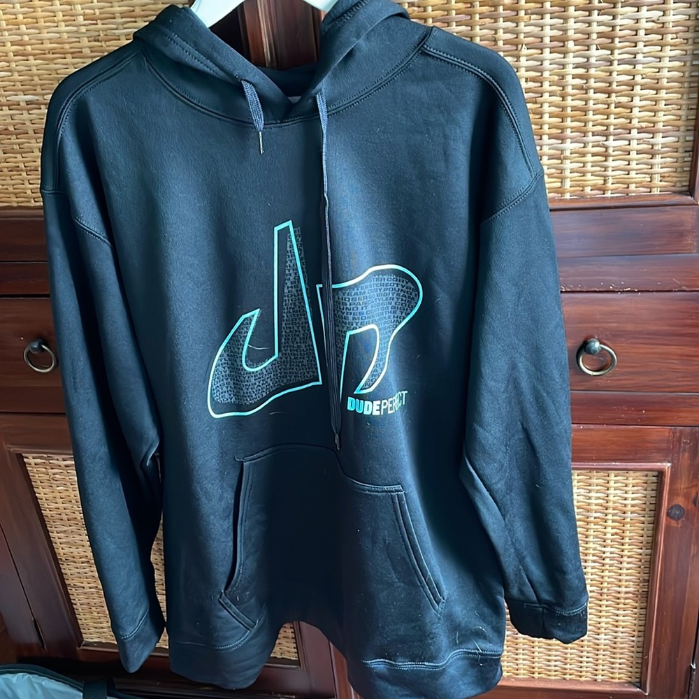 adult Large Dude Perfect Hooded Sweatshirt